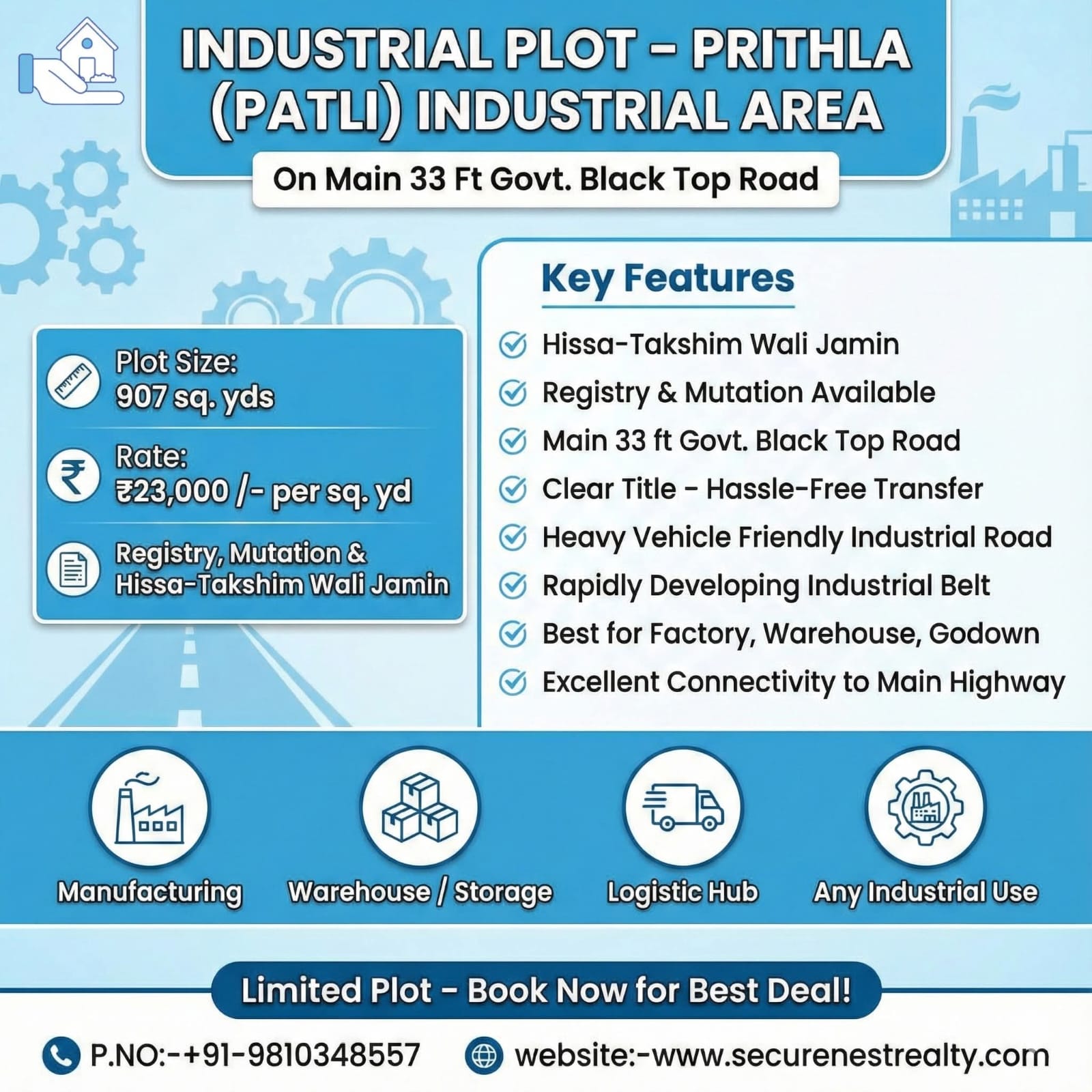Industrial Plot in Prithla (Patli) Industrial Area, Palwal | High Growth Investment Near KMP Expressway & NH-19